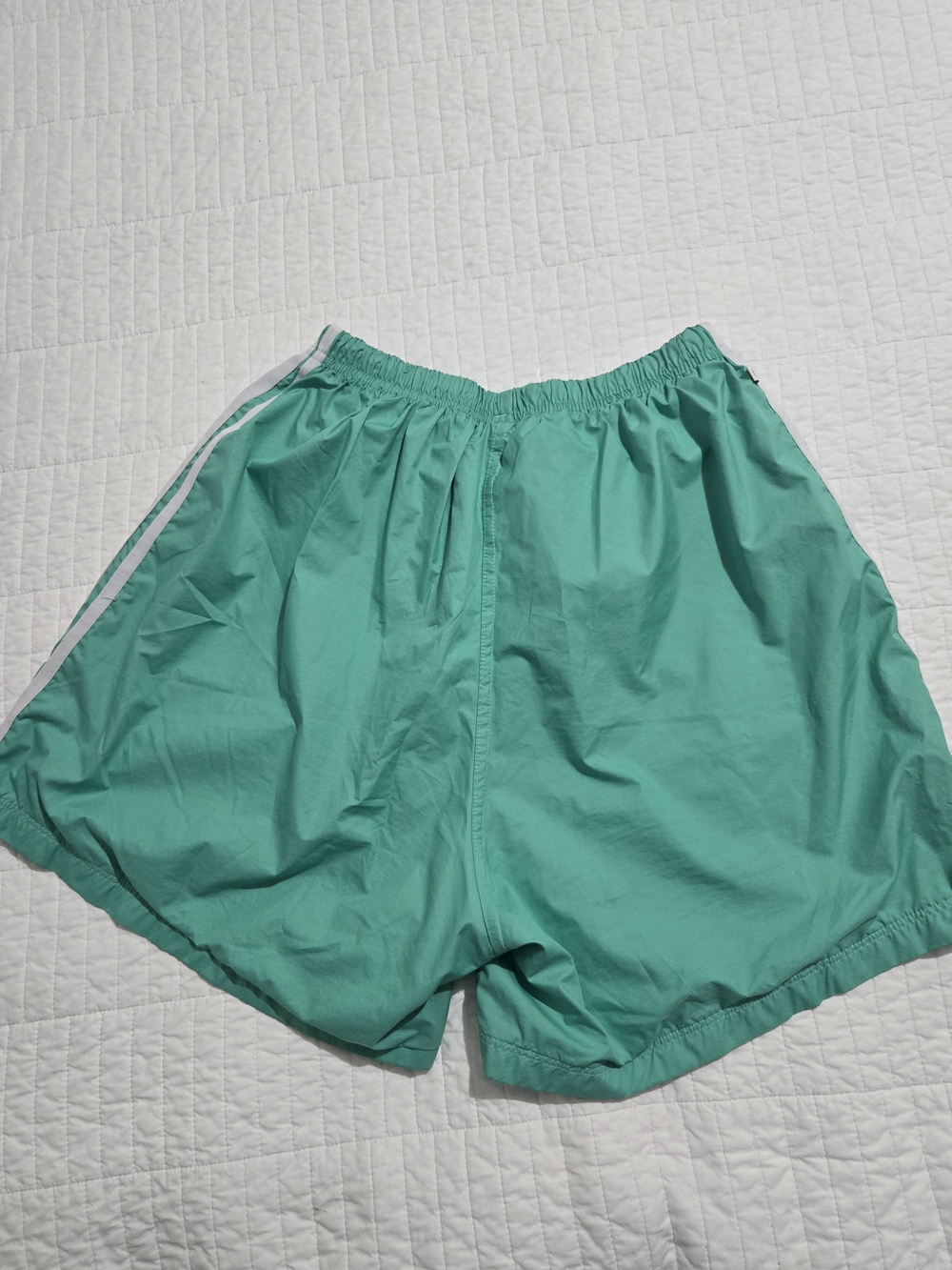 adidas Women's Teal Track Shorts with White Three Stripes - Picture 3 of 6